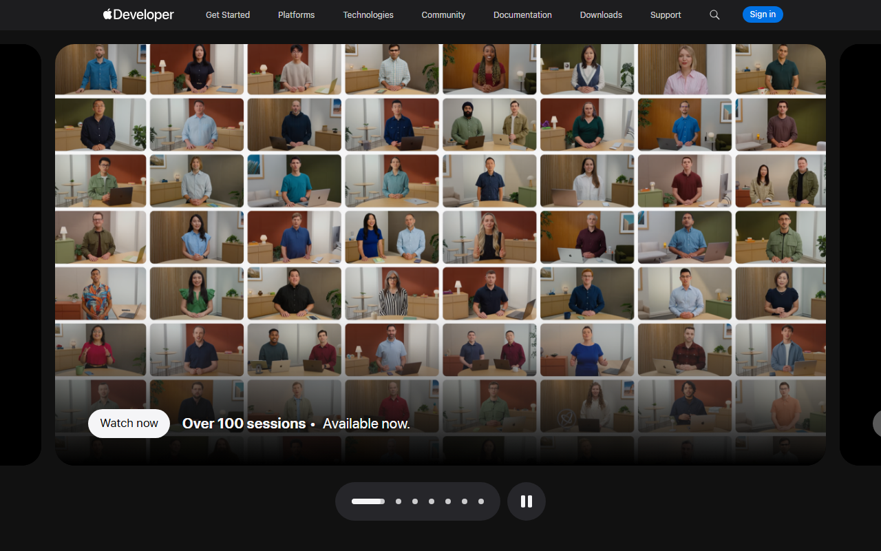 Apple WWDC Feature Pages screenshot