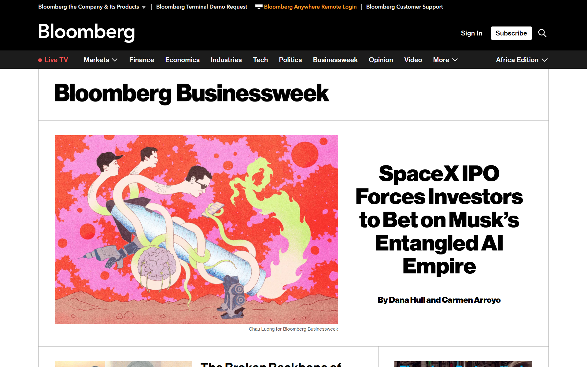 Bloomberg Businessweek screenshot