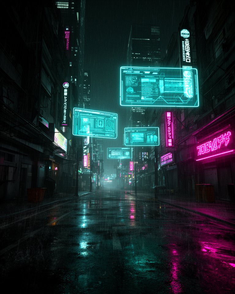 Cyberpunk hero artwork