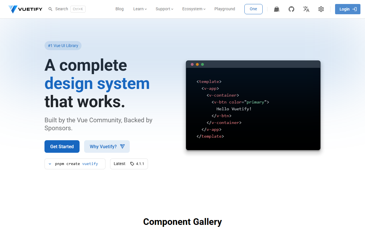 Vuetify screenshot